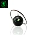 Glow in the dark galaxy glass ball necklace, universe pendant with brown leather cord. - Stardust 16