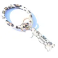 Porte-clés cercle en cuir PU motif léopard tendance avec pendentif pompon élégant. - Style Léopard 6