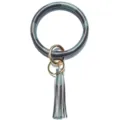 Camo lederen O-ring sleutelhanger armband met kwastje, stijlvolle PU polsband voor dames. - Camouflage