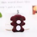 Cute flocked piggy keychain plush pendant zodiac animal bag charm accessory keyring gift - Dark Red