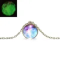 Glowing universe glass ball pendant necklace detail showing starry night cosmic design. - Galaxy 3