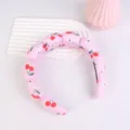 Pink cloud headband detail, puffy cherry pattern design for cute daily hairstyles. - Cherry