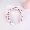 Cute strawberry print cloud headband detail, puffy sweet hair accessory for daily wear. - Strawberry
