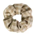 Morbido elastico per capelli a quadri marroni da donna, accessorio trendy per acconciature chic. - Kaki