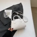 White shell handbag fashion casual shoulder crossbody bag for women daily commute style variant - No Pendant / Off White