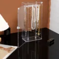 Caja de exhibición de collar de acrílico transparente con puerta organizador de joyas mesa - Caja Cuadrada para Collares / Estilo Moldeado por Inyección