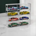 Vitrina de acrilico para coche modelo 1:24 transparente caja de almacenamiento - Caja de Coche Grande de 8 Rejillas 1:64