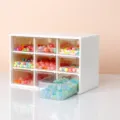 Caja de Almacenamiento Transparente de 9 Rejillas con Cajones para Cuentas y DIY - Diseño de Rejícula