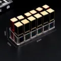 Organizador de pintalabios de acrílico transparente de 12 rejillas soporte de maquillaje - Caja de almacenamiento de 12 rejillas / Transparente