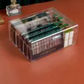 Organizador de maquillaje de acrílico transparente con tapa, caja de almacenamiento cosmético. - Organizador de 6 Rejillas con Tapa / M / Transparente