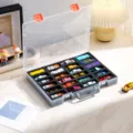 Caja de almacenamiento transparente portátil para coches de juguete con 24 ranuras. - Caja de Almacenamiento Portátil de 24 Compartimentos