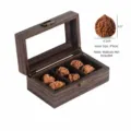 Caja de almacenamiento de madera para nueces con 3 compartimentos y tapa de vidrio, cierre vintage. - 3 Compartimentos