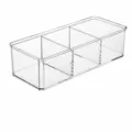 Caja de almacenamiento de acrílico transparente de 3 compartimentos para cosméticos, organizador. - Tres Rejillas Sin Tapa