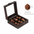 Caja de almacenamiento de madera para nueces con 6 compartimentos y tapa transparente. - Seis Ranuras Cuadrado