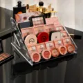 Clear acrylic 7-tier eyeshadow makeup organizer desktop cosmetic display rack storage box - Buckle 7-Tier Makeup Organizer / Clear