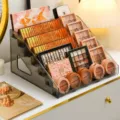 Organizador de maquillaje negro escalonado de plástico para paletas de sombras y lápices labiales. - Negro Transparente 7 Capas Mejorado