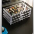 Clear acrylic multi-drawer badge storage box dustproof pin display organizer case - Triple Layer