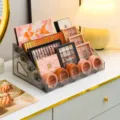 Organizador de maquillaje acrílico negro transparente de 5 niveles para paletas y cosméticos. - Negro Transparente 5 Capas Mejorado