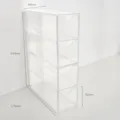 Caja organizadora de escritorio transparente de acrílico con 4 cajones para cosméticos y papelería. - Transparente