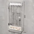 Organizador de joyas de pared acrílico transparente antipolvo collar y aretes caja de almacenamiento - Terciopelo Beige Delgado / Beige