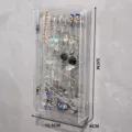 Organizador de joyas de pared transparente pendientes collares estuche acrílico - Terciopelo Gris Grueso / Gris