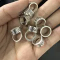 Anelli intagliati vintage in argento stile punk accessori di gioielli in metallo moda - Accessorio Anello / 13mm 10 Pezzi/Pacchetto / Argento