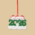 Natale 2026 ornamento appendibile di pupazzo di neve in famiglia con nastro rosso decoro - Stile Famiglia Di Tre Pupazzi Di Neve