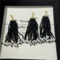 Handmade black crystal bead tassels with white pearls charms for bag and jewelry decoration item. - Black