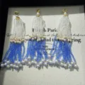 Handcrafted crystal bead tassel charms for handmade jewelry bag pendant accessories 3pcs. - Gradient Blue