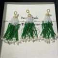Handmade crystal bead tassel pendant charm for bracelets and bags, elegant green design. - Gradient Green