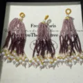 Handmade crystal bead tassel charms gradient purple pearl jewelry bag pendant accessories - Gradient Purple