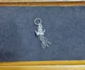Pendentif chat chanceux en argent tibétain avec gland de chaîne accessoire de bijoux - Chat Porte-Bonheur Glands / 40mm de Longueur