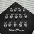 Silver tone copper rhinestone pendant DIY jewelry making component 14mm craft charm accessory - White Crystal