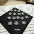 17mm flower shape moonstone cabochon silver rhinestone border gemstone accessory pendant DIY - Blue Moonstone