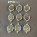 Vintage pearl oval cat copper pendant DIY jewelry making charms accessories size 22x20mm - Shell Cat