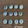 15x13mm oval cabochon gemstone silver bezel settings DIY copper jewelry accessories 12pcs - Aquamarine