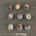 Vintage Oval Strawberry Quartz Pendant Copper Setting DIY Jewelry Component 21x17mm - Hematoid Quartz