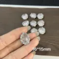 Silver-plated crystal cabochon gemstone diy jewelry making accessories 16x15mm - Pink Crystal Oval