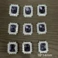 Rectangle purple gemstone rhinestone copper accessories pendant diy jewelry making parts - Purple Zirconia