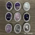 16x12mm Oval Cabochon Gemstone Copper Settings Vintage DIY Jewelry Making Accessories - Super Seven