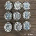 Vintage oval cabochon metal settings 16x14mm craft supplies 9pcs set for DIY jewelry making. - Aquamarine Magic Box