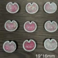 Strawberry quartz rhinestone heart shaped pendant accessory DIY jewelry making component - Rose Moon