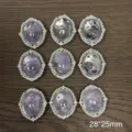 Vintage oval gemstone cabochon copper jewelry accessories with pearl and rhinestone 28x25mm - Amethyst Magic Box