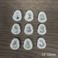 Silver tone metal gourd shaped clear crystal cabochon charm pendant DIY jewelry making component - Glazed Glass