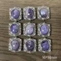 Vintage oval cabochon stone setting metal jewelry components 16x14mm DIY craft accessories - Charoite Magic Box