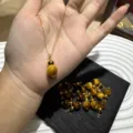 Collana con ciondolo zucca occhio di tigre set gioielli DIY catena dorata accessori - Ciondolo a Zucca / 21x10mm / Occhio di tigre dorato