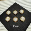 Ciondolo in madreperla naturale Zhakilamu 21mm accessori per creazione di gioielli. - 21mm / Zha Ji La Mu Oro