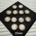 Natural Mother of Pearl Carved Cat DIY Pendant Charms Shell Buttons Size 21mm Wholesale - 21mm / Fortune Cat