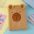 Niedliches Cartoon Kapibara Plüsch Notizbuch, flauschiges Tagebuch für Kinder und Planer. - 14.5*21*2cm / Stil 1