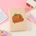 Fluffy cute plush notebook portable memo pad cartoon capybara diary soft book kawaii - Brown